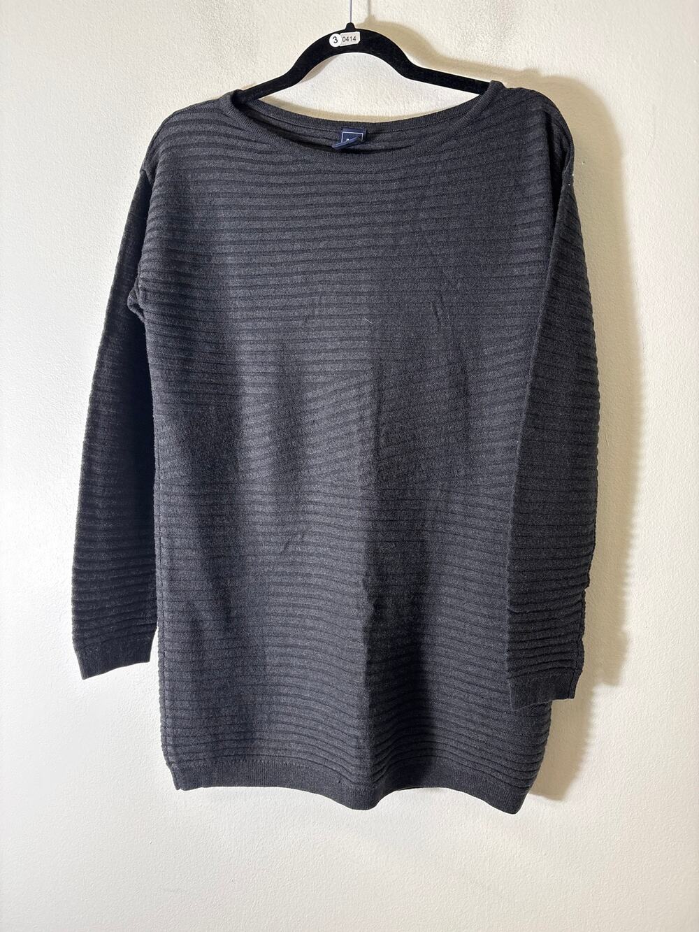 Gap Charcoal Gray Long Sleeve Ribbed Long Sleeve Sweater Sz S